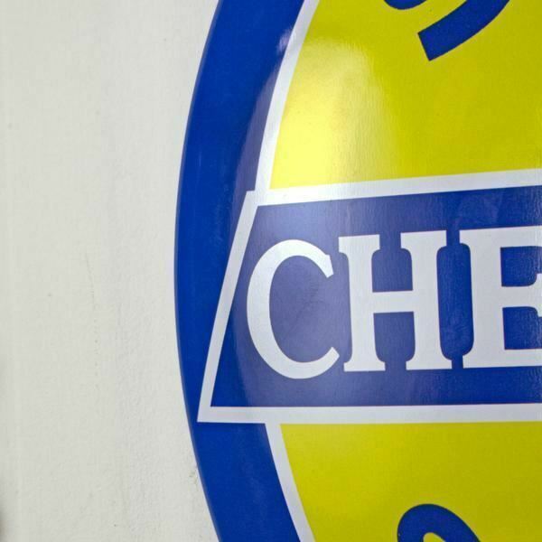 Chevrolet Super Service 15.5" Licensed Domed Metal Sign - Bar, Man Cave, Garage