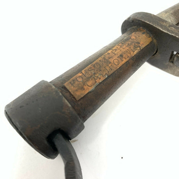 Folsom Prison California Handcuffs Cast Iron With Brass Tag & Antique Finish