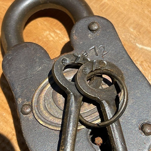 Colt Gun Cabinet Cast Iron Lock, Antique Finish, Man Cave Bar Game Room Decor