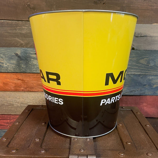 Mopar Parts & Accessories Tapered Metal Trash Bin Can Wastebasket Man Cave Decor
