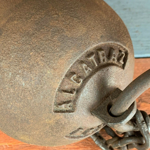 Alcatraz Prison Cast Iron Ball & Chain, Leg Irons Working Lock, Antique Finish