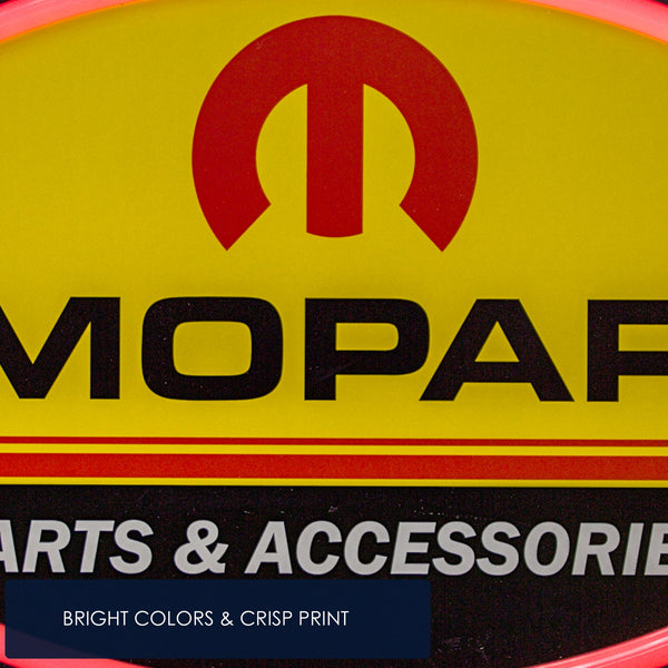 Mopar Parts & Accessories Oval LED Neon-Style Wall Sign – Red/Yellow – USB or Battery