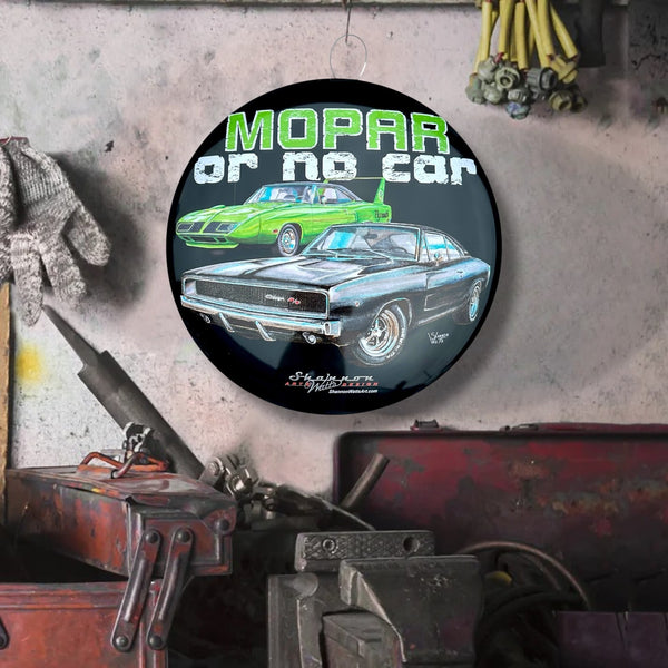 Mopar Or No Car 15.5" Domed Metal Sign Officially Licensed Garage Wall Decor
