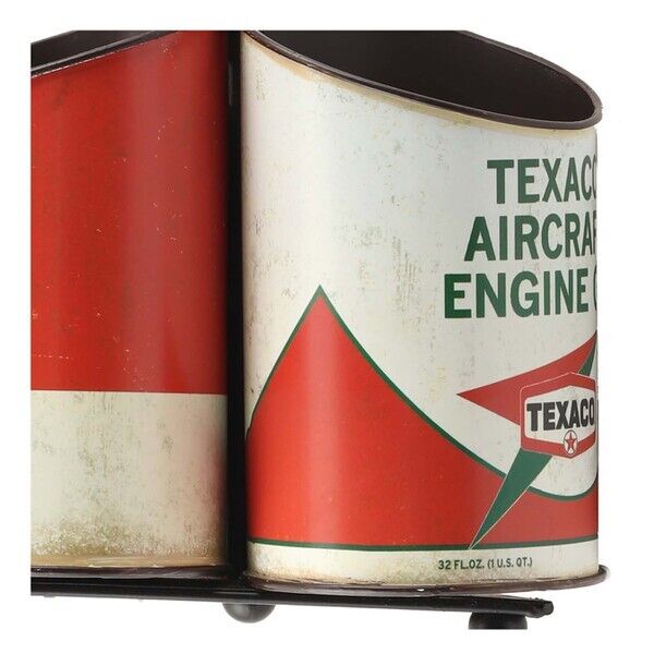 Texaco Oil Can Metal Caddy With Retro Vintage Inspired Design