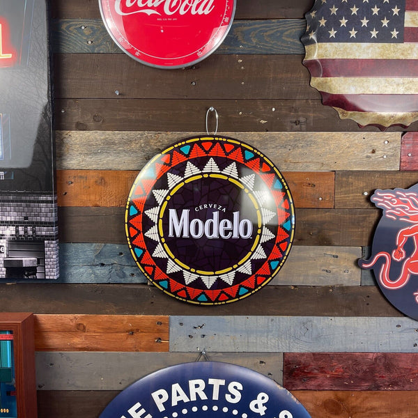 Modelo Viva Cerveza Dome and Rounded 16" Metal Sign