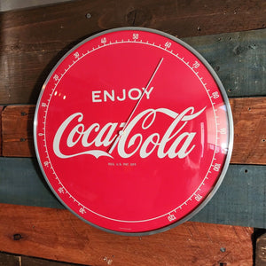 Enjoy Coca-Cola Vintage Inspired Round Glass Dome Thermometer (12")