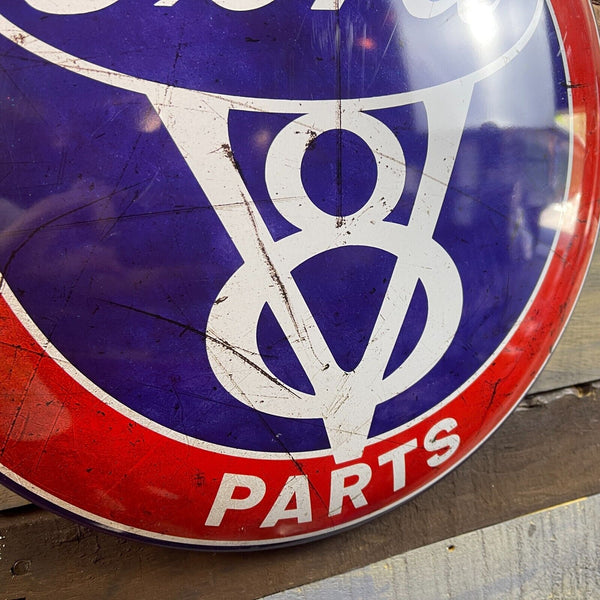 Ford V8 Genuine Parts Dome and Rounded 16" Metal Sign