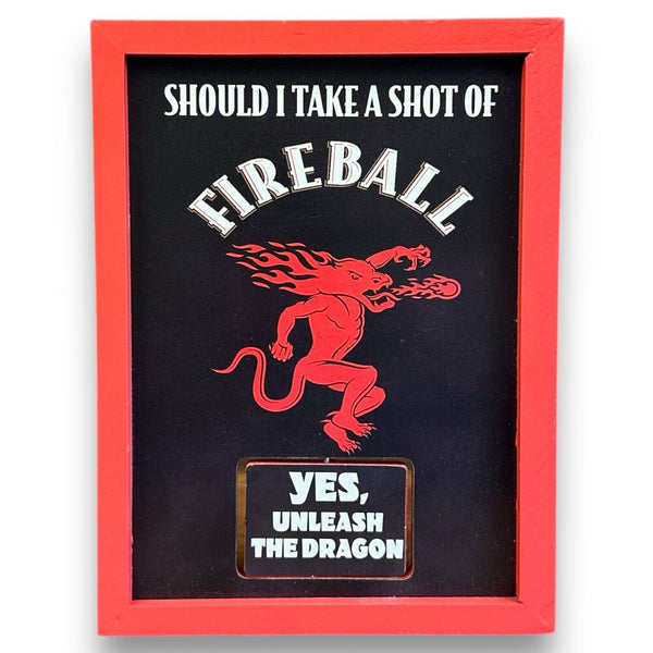 Fireball Whisky Spinner Wall Sign Game Unleash The Dragon Take A Shot