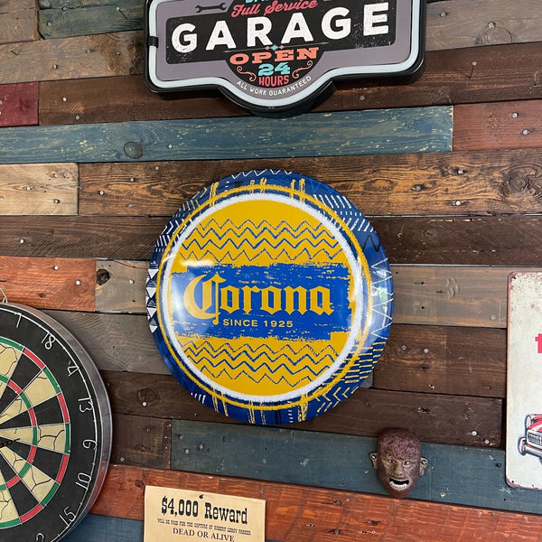 Corona Since 1925 Dome Sign, 15" Round Metal Sign, Game Room Decor, Man Cave Bar