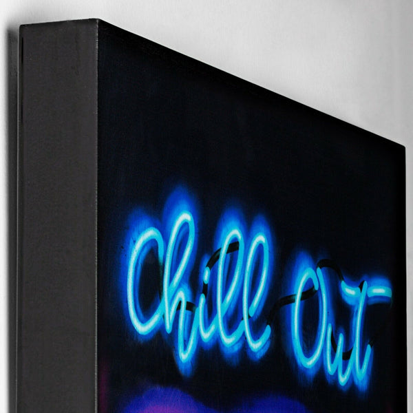 Chill Out Sunglasses Neon Laquered Boxtop Decor For Home, Garage, Man Cave