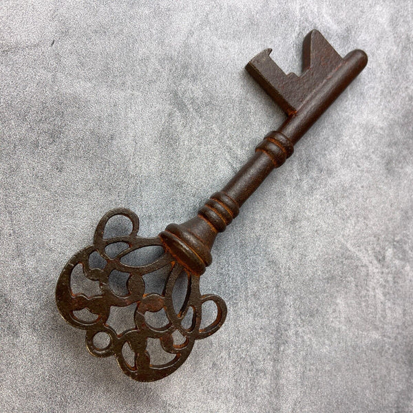 5" Cast Iron Bordello Key With Antique Finish