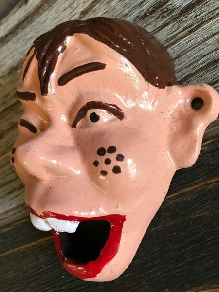 Howdy Doody Cast Iron Wall Mount Bottle Opener Soda Beer Garage Bar Man Cave 