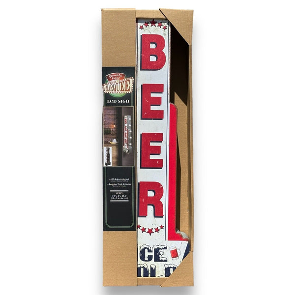 Beer Ice Cold LED Sign 26" Double Sided Vintage Retro Off The Wall Design