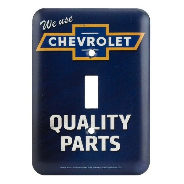 Chevrolet We Use Quality Parts Embossed Metal Light Switch Plate