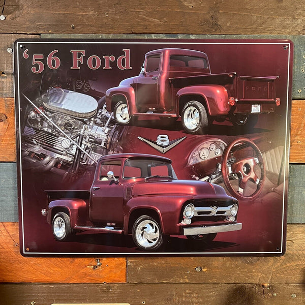 '56 Ford Pickup 15" x 12" Tin Metal Sign W/ Reinforced Edges Man Cave Decor