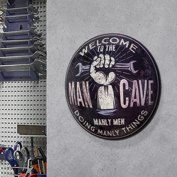 Man Cave Dome Round Metal Sign Bar Man Cave Garage Wall Decor 