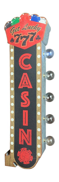 Casino Vintage Style Sign, LED Marquee Flashing Bulbs, Vegas, Game Room Sign