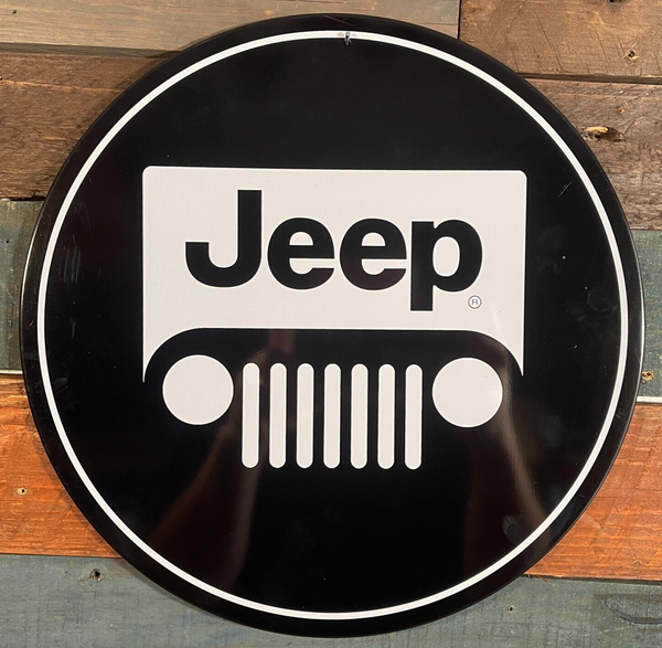 Jeep 12" Round Tin Sign Classic Wall Decor For Garage or Man Cave