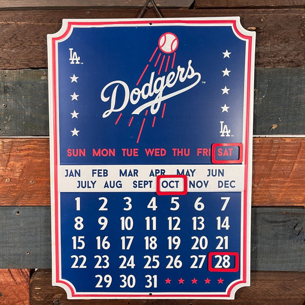 Los Angeles Dodgers Calendar Metal Sign With Magnets