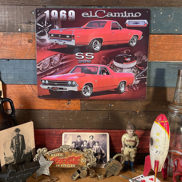 '69 El Camino SS 396 15" x 12" Tin Metal Sign W/ Hemmed Reinforced Edges