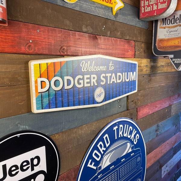 Welcome To Dodger Stadium Traditional Wood Wall Sign Los Angeles Dodgers