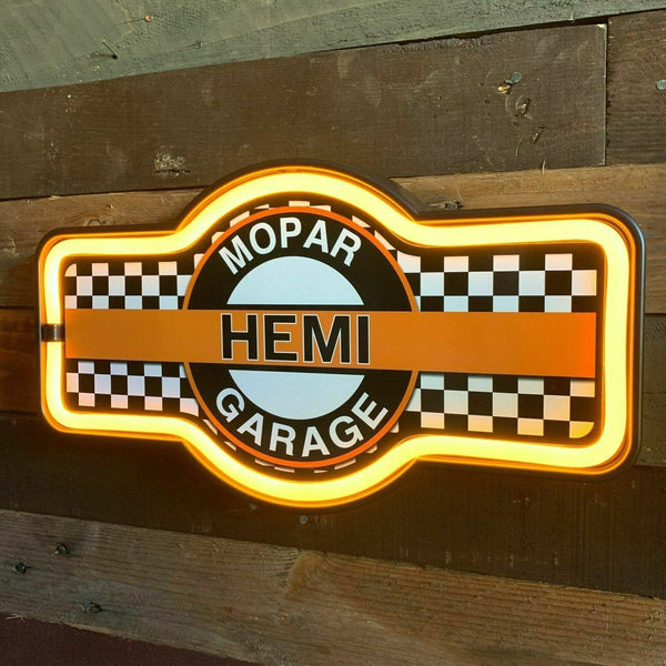 Mopar Hemi Garage LED Neon Light Rope Bar Sign, Decor For Garage Shop Man Cave