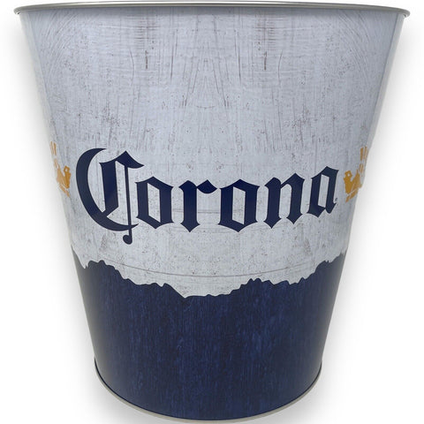 Corona Tapered Metal Trash Bin Can Wastebasket Man Cave Decor