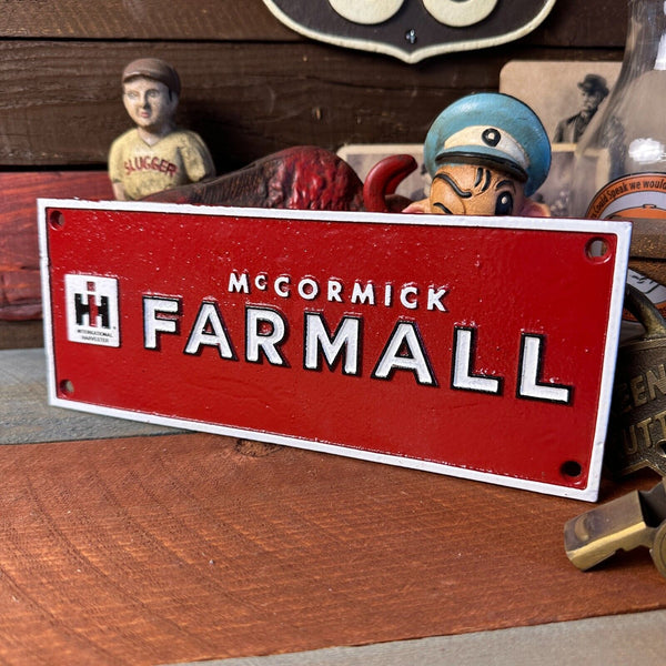 McCormick Farmall International Harvester Cast Iron 10" x 4" Plaque Sign