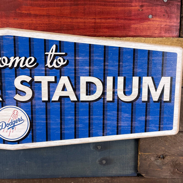 Welcome To Dodger Stadium Traditional Wood Wall Sign Los Angeles Dodgers