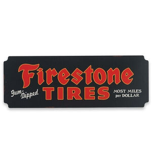 Firestone Tires Gum Dipped Most Miles Per Dollar Vintage Metal Sign