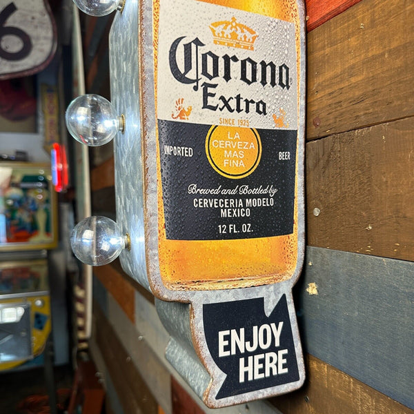 Corona Extra Bottle and Arrow Shaped 25" Double Sided Marquee Light Up LED Sign