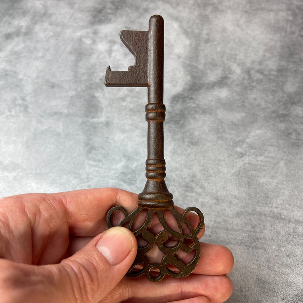 5" Cast Iron Bordello Key With Antique Finish