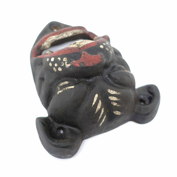 Bulldog Cast Iron Wall Mounted Bottle Opener Painted Antique Distressed Finish