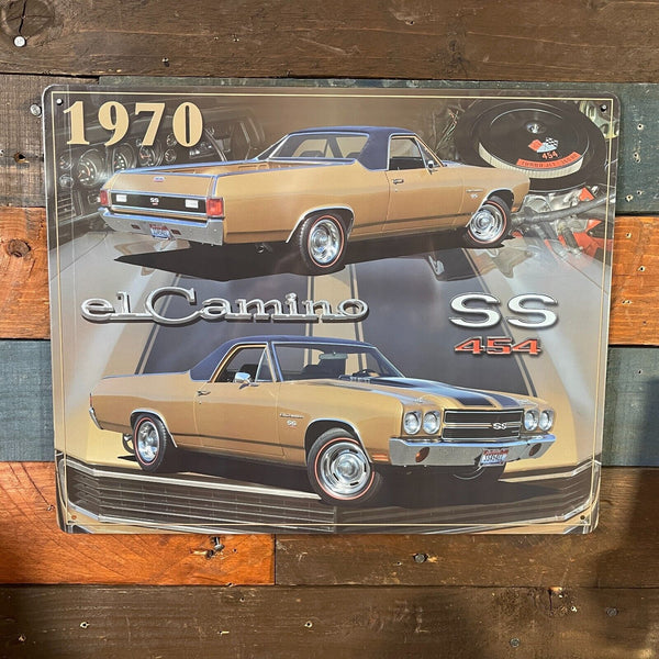 '70 El Camino SS 454 15" x 12" Tin Metal Sign W/ Hemmed Reinforced Edges