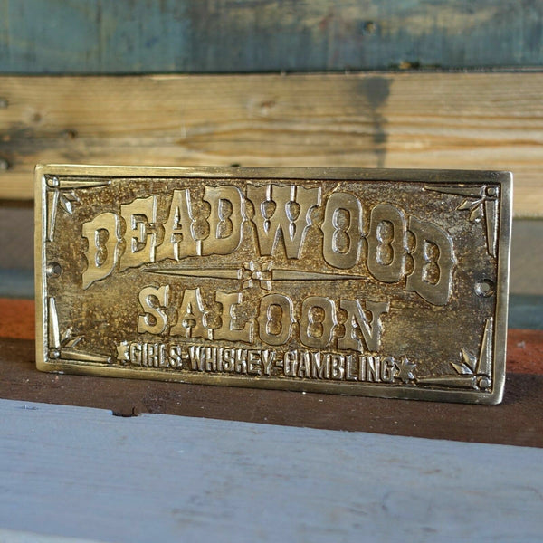 Deadwood Saloon Plaque Sign, Girls Whiskey Gambling, Man Cave Bar Shop Pub Decor