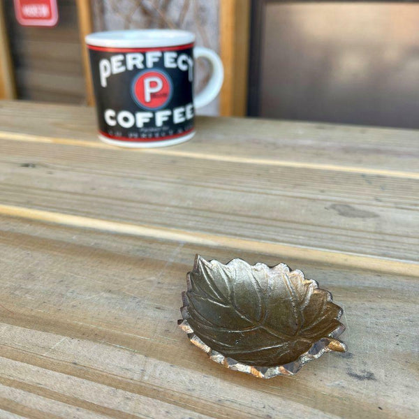 Solid Brass Mid-Century Leaf Ashtray