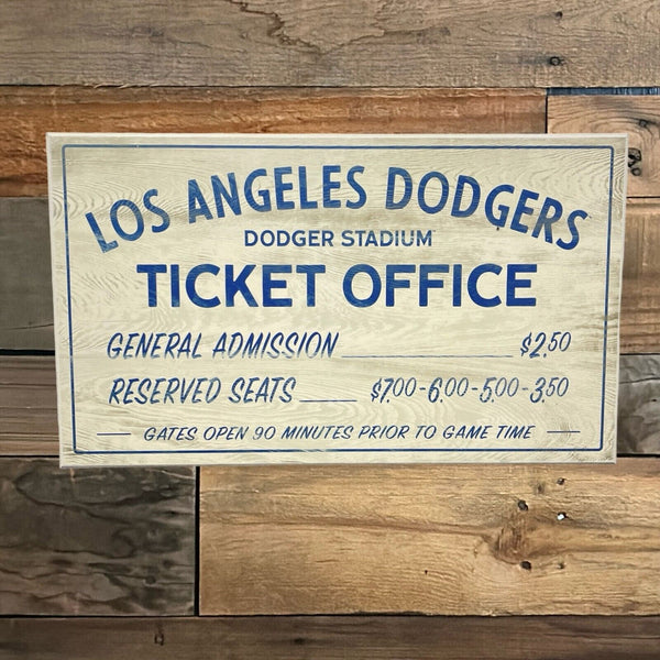 Los Angeles Dodgers Dodger Stadium Vintage Style Ticket Office Wood Wall Sign