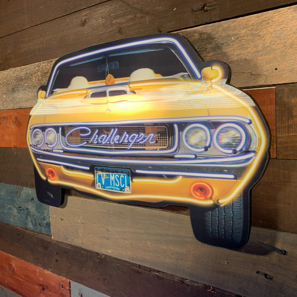 Dodge Challenger Moving Lenticular 3-D Images Wall Sign