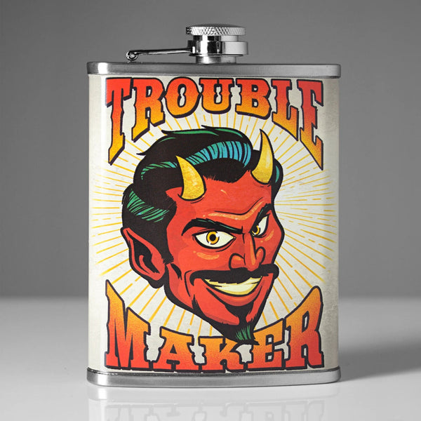 Trouble Maker Devil Stainless Steel 8 OZ Flask