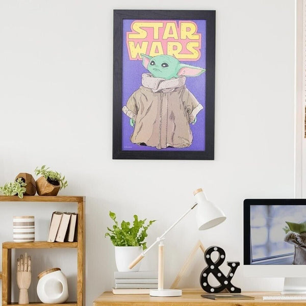 Star Wars Grogu & Mandalorian Framed Wall Art, Bundle of 2 Brand New Prints