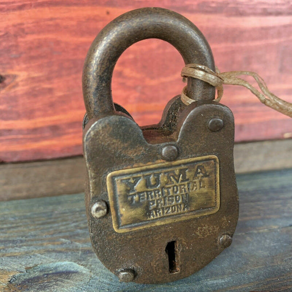 Yuma Territorial Prison Working Cast Iron Lock W/ 2 Keys W/ Rusty Antique Finish