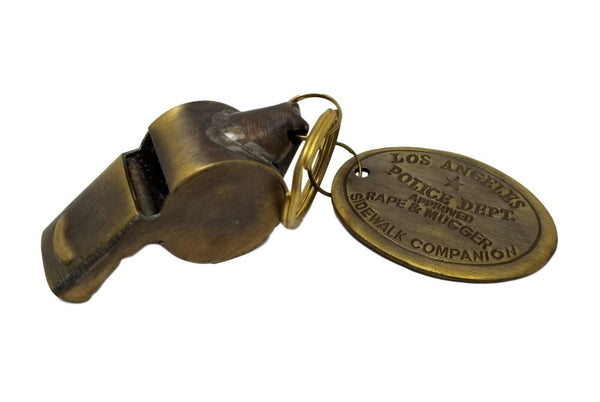 LAPD (Los Angeles Police Department) 1920's Brass Police Rape Tag Whistle 