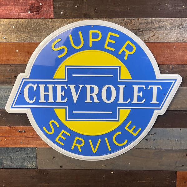 Chevrolet Super Service 24" Round Metal Sign