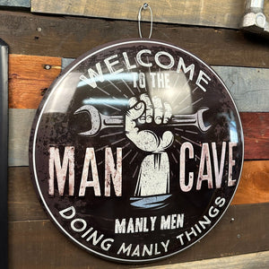 Man Cave Dome Round Metal Sign Bar Man Cave Garage Wall Decor 