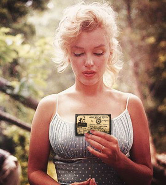 Marilyn Monroe 1954 USA USO Id Card License Drivers