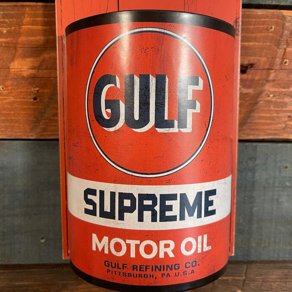 Gulf Motor Oil Bottle Opener and Cap Catcher Wall Mounted Plaque