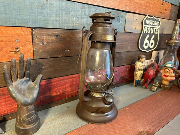 Southern Pacific R.R. Los Angeles 13" Metal Railroad Lantern With Antique Finish