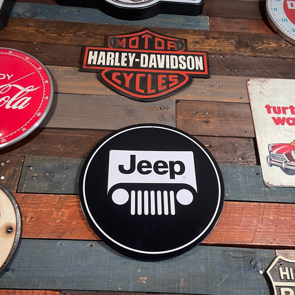 Jeep 12" Round Tin Sign Classic Wall Decor For Garage or Man Cave