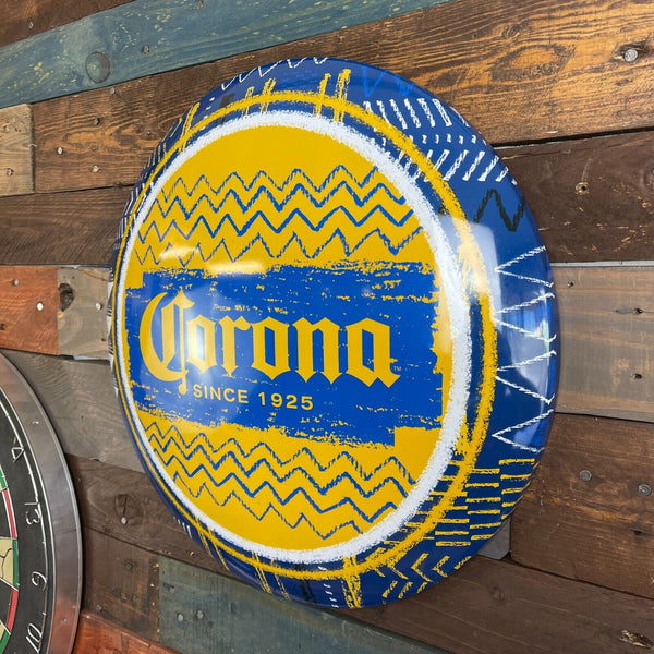 Corona Since 1925 Dome Sign, 15" Round Metal Sign, Game Room Decor, Man Cave Bar