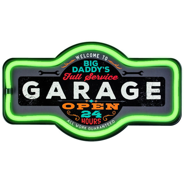 Big Daddy's Garage Neon LED Light Rope Marquee Sign For Bar, Game Room, Man Cave